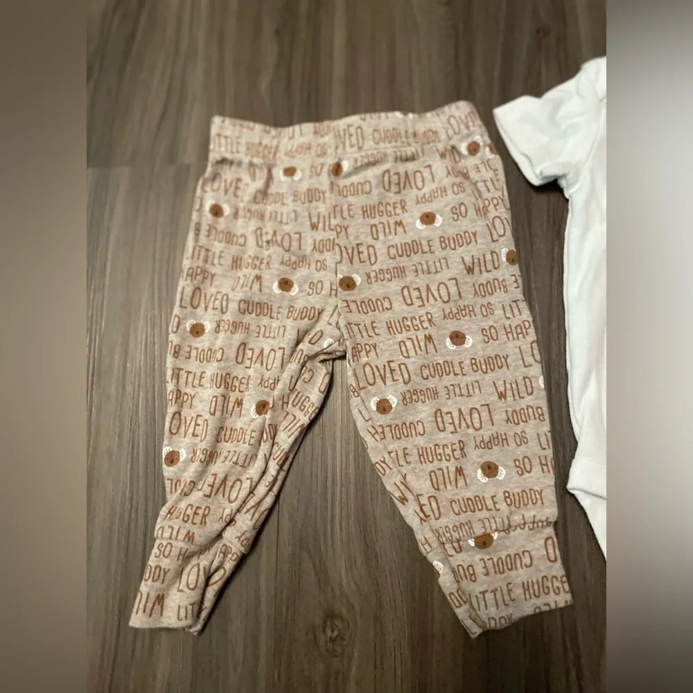 Carter's White and Brown Koala Baby Cozy Set size 3/6M